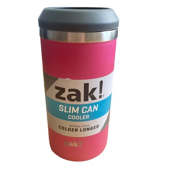 Zak! Slim Can Cooler Pink, Purple or Light Blue 12.5oz Outdoors/Indoors/Summer - Picture 8 of 8